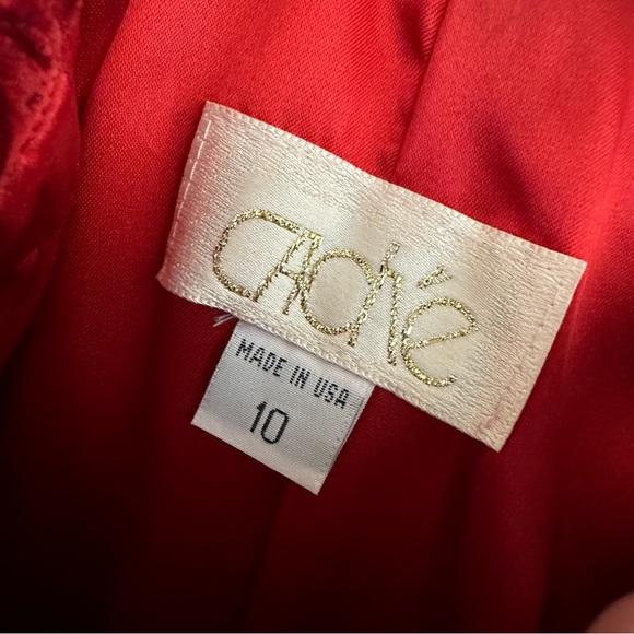 Jessica McClintock x Cache 90’s Vintage Crushed Velvet Satin Skirt Dress Size 10 - Picture 14 of 15